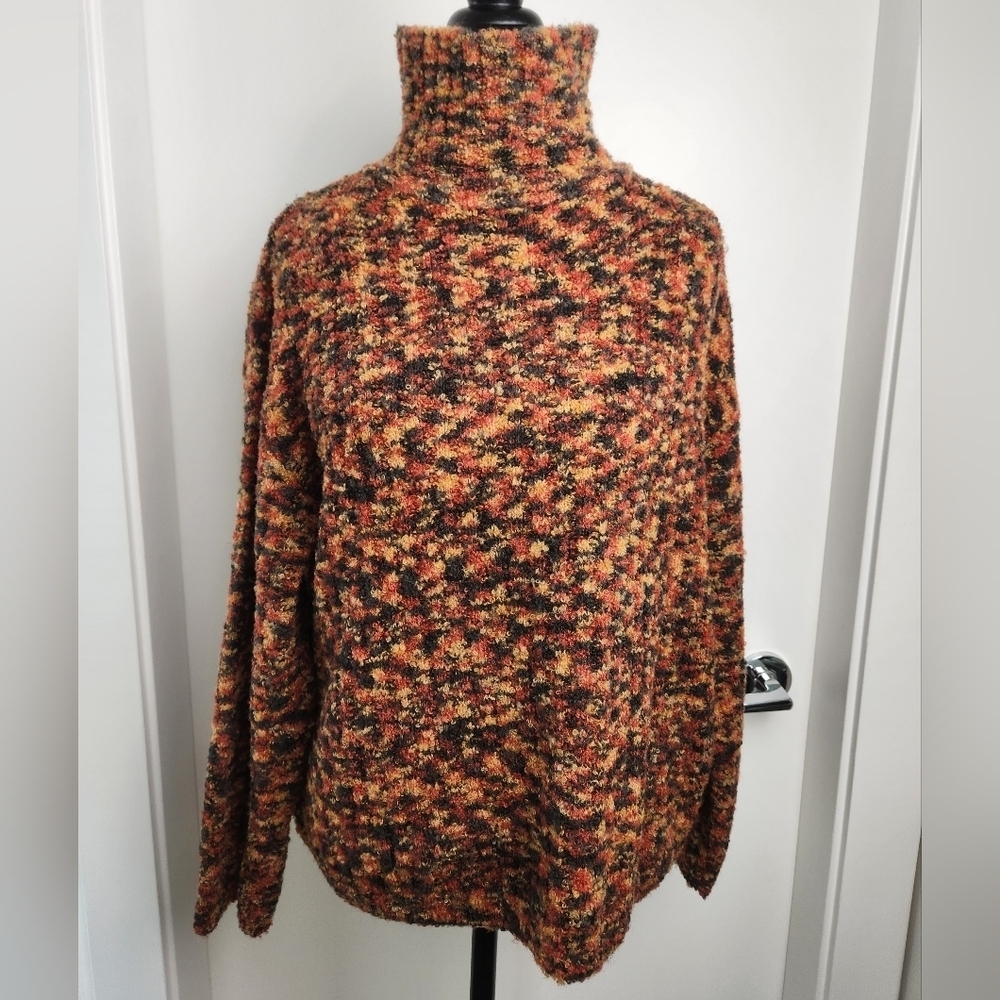 Italian Boucle Knit Turtleneck Sweater